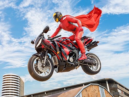 Real Motorbike Super Hero Stunt 3D Cover